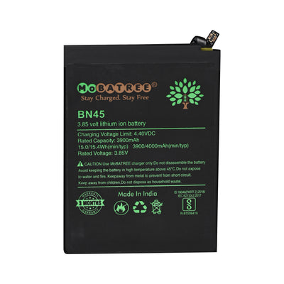 Mobatree Original Mobile Battery for Redmi Note 5 PRO -BN45, 3900mAh