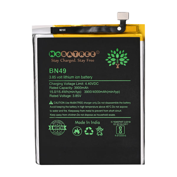 Mobatree Original Mobile Battery for Xiaomi Redmi 7A BN49, 4760 mAh (6 months Guarantee)