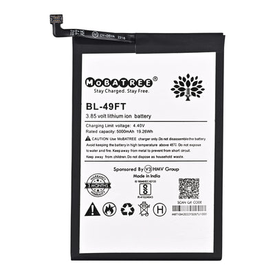 Mobatree BL49FT Original Mobile Battery for Tecno Spark Go 2020, Tecno Spark 5, Tecno Camon 15, Tecno Pop 4 , KE5, CD7, BC2C, 5000 mAh (90 Days Guarantee)