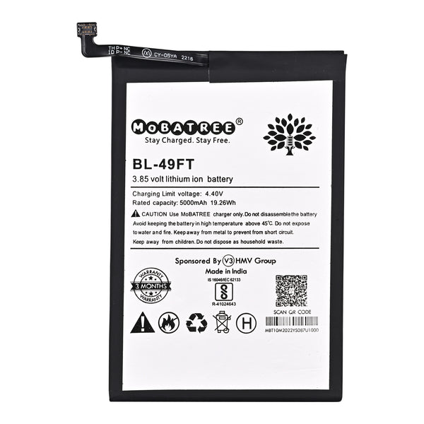 Mobatree BL49FT Original Mobile Battery for Tecno Spark Go 2020, Tecno Spark 5, Tecno Camon 15, Tecno Pop 5000 mAh (6 months Guarantee)