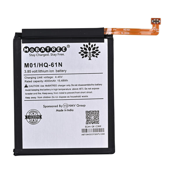 Mobatree Original Mobile Battery for Samsung Galaxy M01 HQ-61N, 4000mAh (6 months Guarantee)