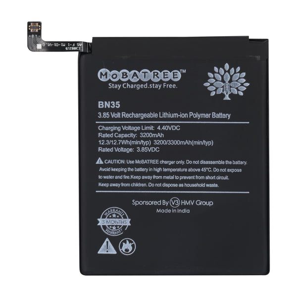 Mobatree Original Mobile Battery for Xiaomi Redmi BN35, 3200mAh (6  months Guarantee)