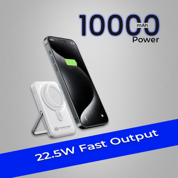 MBT 508 wirless power bank 10000 mAh with inuilt cables and metalic stand
