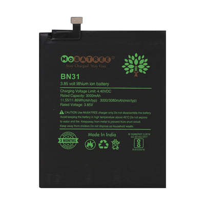 Mobatree BN31 Original Mobile Battery for Xiaomi Y1 light, Y2, Note 5A, 3000mAh