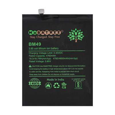 Mobatree Original Mobile Battery for Xiaomi Mi Max - BM49, 4760mAh 