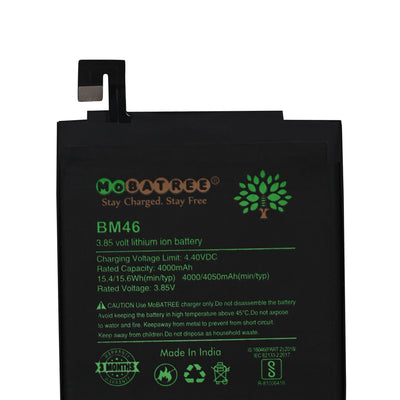 Mobatree BM46 Original Mobile Battery for Xiaomi Redmi Note 3, Note 3 PRO, Note 3X, 4000mAh
