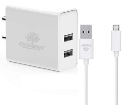 MoBatree MCH-205 Dual Port USB Home/Travel Charger for Android & iPhone Devices