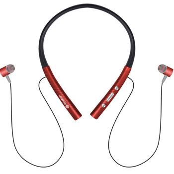 Mobatree MBT 702 Bluetooth Neckband with Mic, Smart Magnetic Buds, Upto 20 Hours Playback and Talk-Time, Noise Cancellation in Version 5.0 Bluetooth with Bold Bass - Red