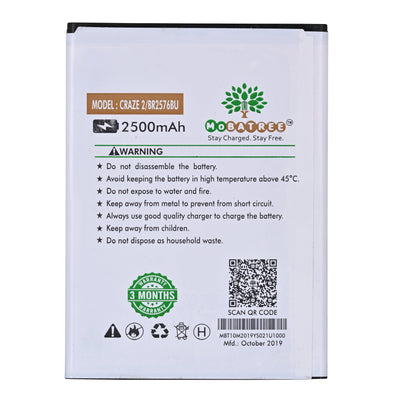 Mobatree Original Mobile Battery for Intex CRAZE 2 - BR2576BU, 2500mAh