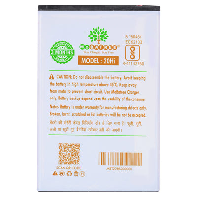 Mobatree Original Mobile Battery for ITEL A23 - BL20HI,  2000mAh