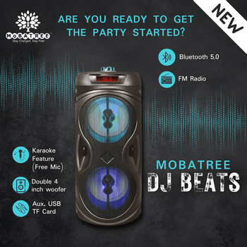 Mobatree DJ 401- DJ Beats 30W Wireless BT V5.1 Speaker with 6 hours playtime, Mic Support, Built-in Radio FM