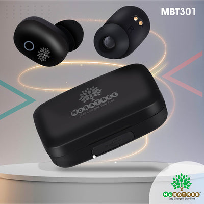 Mobatree Desi Buzz MBT 301 Wireless Earbuds Plus Power Bank with upto 5 Hours Playback, 1800+40 mAh Charging Capacity Having Touch Sensor with Micro Charging Case and 90 days Standby Time